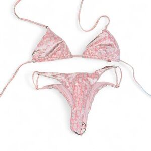 Pink Monogram Bikini Set